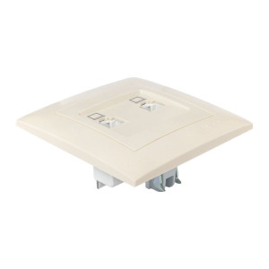 Валенсия розетка компьютерная RJ-45 2-местная кремовая EKF PROxima