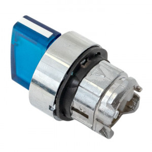 Исполнительный механизм переключателя ХB4 синий на 3 положения возвратный без фиксации, с подсветкой с короткой ручкой IP65 EKF XB4BD3L-B-65