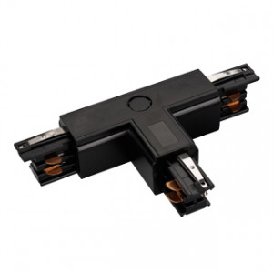 Коннектор тройной LGD-4TR-CON-EXT-R1-BK (C) 026148, T-образный коннектор для треков 4TR. Цвет черный.  Аналог XTS-37 Global Track Pro.  Направление соединений снаружи/справа. 166х99х33 мм с контактами, 99х66х33 мм без контактов. При использовании с треками и аксессуарами другой серии возможно отличие по цв