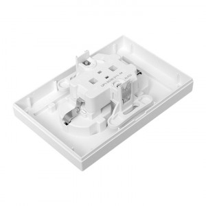 Механизм розетки двойной, 16А, IP44, с заземлением, со шторками, с рамкой, с крышками, белый Эпика EKF UP1-SOW-211-44