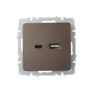 BRITE Розетка USB A+C 18Вт РЮ11-1-БрТБ темная бронза BR-U22-018-K45