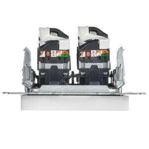 BRITE Розетка компьютерная двойная кат.5E RJ45 РК10-2-БрАБ арктический белый IEK BR-K20-1-K91