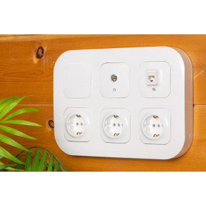 Quteo Розетка телевизионная TV наружная белая 782215