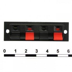 10-0032 / 19*63 MM, Клеммник пружинный акустический 19*63 мм, 4 контакта
