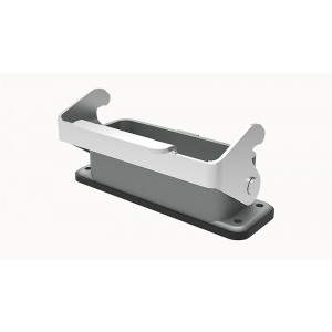 Открытое основание разъема D16A-BK-1L, Основание разъема на панель, открытое, типоразмер 16A, без уплотнителя, с одной защелкой, без защитной крышки, материал корпуса: алюминиевый сплав