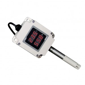 THD-WD1-T, Датчик температуры / влажности для установки в помещении, в воздуховоде диапазон измерения: 19,9...60 °C; напряжение питания: 24 В
