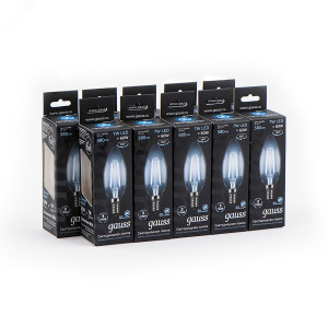 Лампа светодиодная филаментная Black Filament 7Вт свеча 4100К нейтр. бел. E14 580лм 103801207