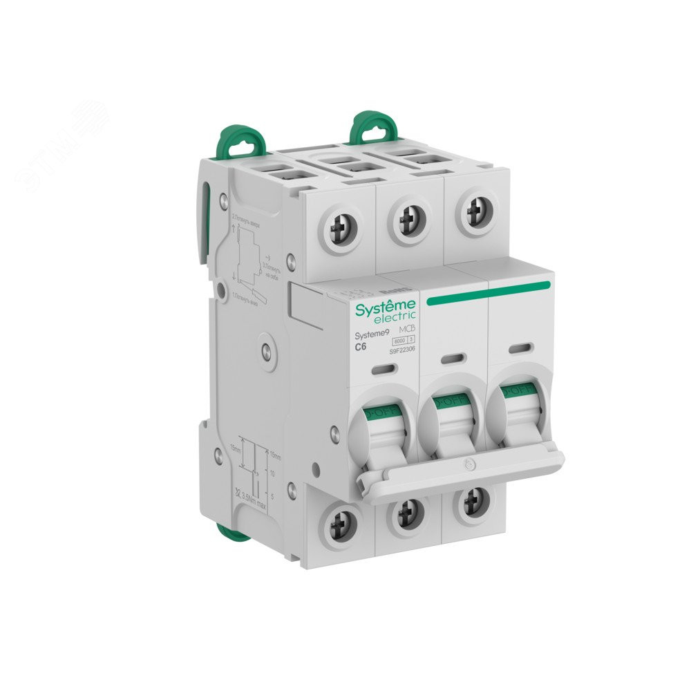 Изображение товара Автоматический выключатель C 6A 3P 6kA 400В Systeme Electric
