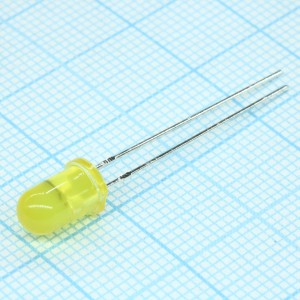 LFY3360-PF, Светодиод 5мм мигающий/желтый/585нм/6-10мкд/60°/2.4Гц/3-12в