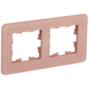 BRITE Рамка 2-мест. РУ-2-2-Бр стекло дым. RE BR-M22-G-41-K97