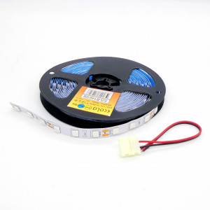 LED-лента 5050 B/ 60 чипов /5м /12V, самоклеящаяся / синяя / 60 чип диодов 5050 на метр / потребляемая мощность 14,4 Вт/м / 10мм