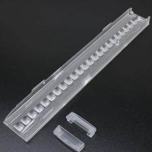 ASL280D43H24LED3070G, Линейная линза на 24 светодиода 2835/3030, эфф.=%, диаграмма 30°x70°, 280x43мм