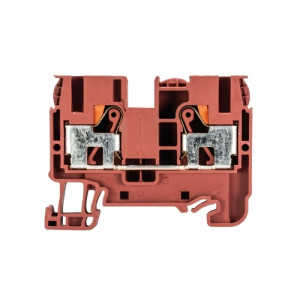 Проходная клемма WTP 6/10 OXIDE RED, Проходная клемма, тип фиксации провода: Push-in, номинальное сечение: 6/10 мм кв., 57A, 1000V, ширина: 8 мм, цвет: коричневый, тип монтажа: DIN35