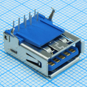 GSB311131HR, Разъем USB 3.0 тип A угловой 9 контактов