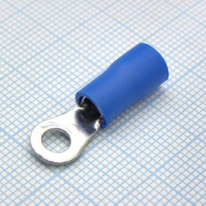 RV3.5-4  Blue, наконечник кабельный кольцевой с изоляцией d=4.3мм, сеч. пров.2.5-4.0мм2