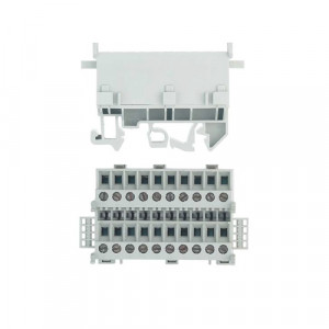 Клемма проходная WKB 2,5, Клемма 10 полюсов, тип фиксации провода: винтовой, номинальное сечение: 2,5 мм кв., 20A, 400V, ширина: 39 мм, цвет: серый, тип монтажа: DIN35