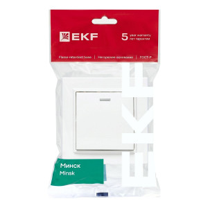 Выключатель 1-кл. СП Минск 10А IP20 с индикатором бел. Basic ERV10-121-10