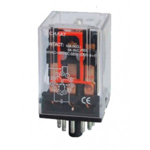 Промежуточное реле, без колодки PR102, Промежуточное реле, 3 группы переключающих контактов, контактная емкость: 10A/250VAC 10A/30VDC, номинальное напряжение катушки: 6…380VAC 6…220VDC, тип колодки SR11