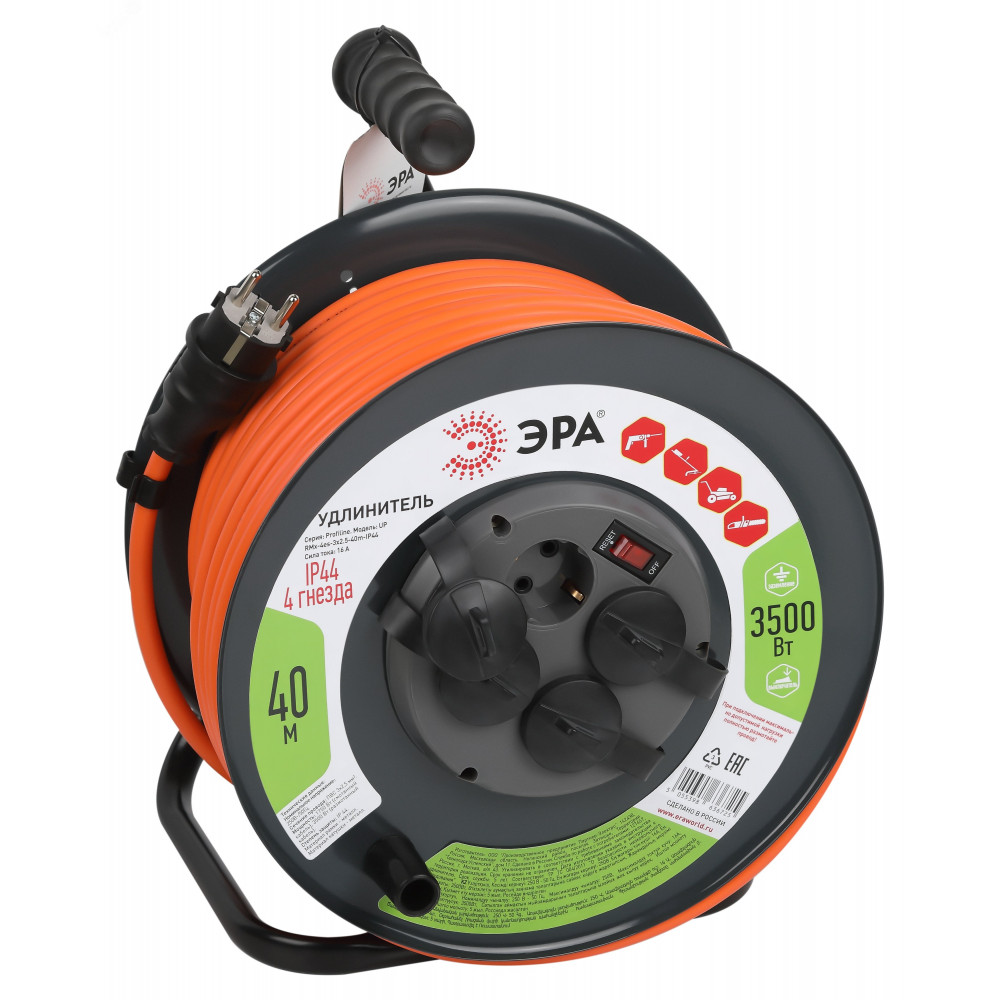 Изображение товара Удлинитель силовой RMx-4es-3x2.5-40м IP44 на металлической катушке