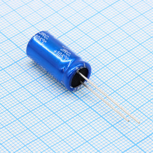 JRC1E102M05001000210000B, Конденсатор алюминиевый электролитический 1000мкФ 25В ±20% (10х21мм) радиальный, шаг 5мм 0.2Ом 1400мА 2000час 105°C россыпь