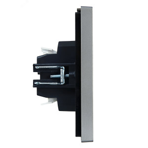 FORTE&PIANO Выключатель 2-клавишный проходной 10А FP507 сталь IEK FP-V22-0-10-1-K46