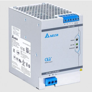 DRM-24V480W1PN, Источник питания, однофазный, 24VDC / 20A, 480W, диапазон входных напряжений: 85 - 276VAC, габариты (мм): 124x82x127, вес 1,4 кг, монтаж: на DIN рейку