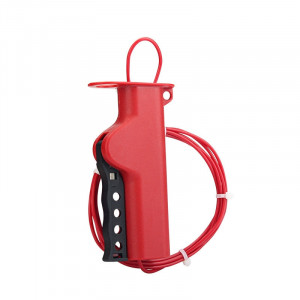 gwrL12-1, Блокиратор тросовый, нейлоновый трос, материал зажима – поликарбонат и ABS-пластик, длина троса – 2.5 м, диаметр троса – 3.2 мм, цвет – красный, 1 шт/упак