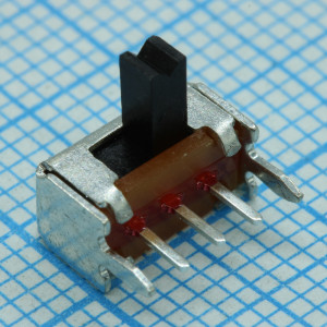 OS102011MA1QN1, Переключатель движковый горизонтальный (ON-ON) 0.1А 12В, высота движка 4мм, 10000 циклов, ионтаж в отверстие