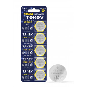 Элемент питания литиевый CR2032 таблетка (блистер 5шт) TKE-LI-CR2032/B5