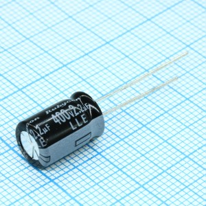 400LLE2.2MEFC8X11.5, Конденсатор алюминиевый  электролитический 2.2мкФ 400В ±20% (8 X 11.5мм) радиальные выводы 3.5мм 40мА 15000час 105°С россыпь