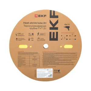 Термоусаживаемая трубка ТУТ нг 10/5 желтая рулон PROxima tut-10-y