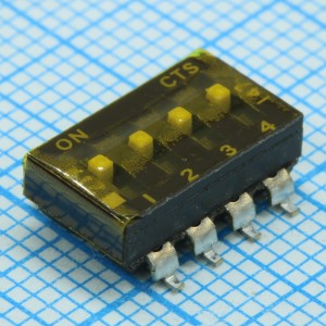 219-4MSTR, Переключатель DIP 4 группы 0.1А 20В 2000 циклов шаг 2.54мм SMD лента на катушке