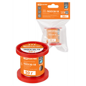 Припой ПОСК 50-18, проволока, ГОСТ 21931-76, 1 мм, 50 г, катушка, инд. упак., "Алмаз" SQ1025-1817