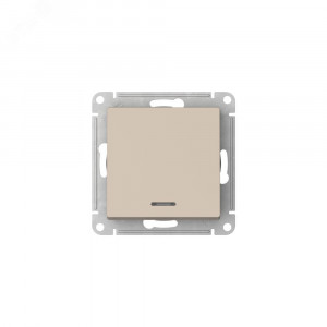 ATLASDESIGN 1-клавишный ПЕРЕКЛЮЧАТЕЛЬ с подсветкой, сх.6а, 10АХ, быстрозажимные клеммы, ПЕСОЧНЫЙ ATN001263S