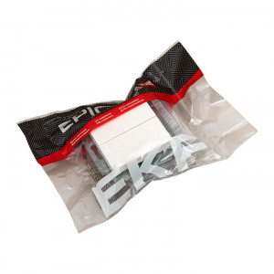 Механизм выключателя, двухклавишный, проходной, белый Эпика EKF UP1-SWW-21