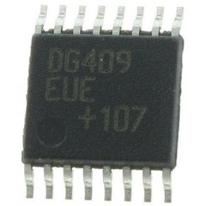 DG409EUE+, ИС многократного переключателя Improved, 8-Channel/Dual 4-Channel, CMOS Analog Multiplexers