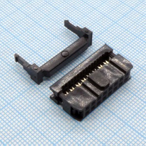 DS1016-16MA2BB, IDC разъем, розетка на плоский шлейф 16pin(2x8), шаг 2.54мм