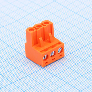 WJ2EDGK-5.0-03P-15-00A, Разъем клеммный винтовой на кабель 3 контакта шаг 5 мм