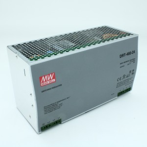 DRT-480-24, Преобразователь AC-DC на DIN-рейку  480Вт, 3-х фазный, выход 24…28В/20A, вход 340…550В AC, 47…63Гц /480…780В DC, изоляция 3000В AC, в кожухе  227.5х125.2х100мм, -10…+70°С