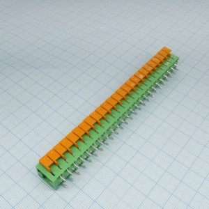 DG142V-5.08-25P-14-00A(H), Нажимной безвинтовой клеммный блок 25 контактов. Зажим типа торцевой контакт. Серия DG142R-5.08
