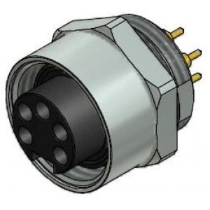 41-40023, Стандартный цилиндрический соединитель 5P PCB STRT SOLDER 7/8 BACKMNT SCKT
