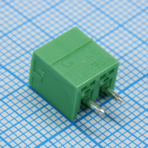 15EGTVC-3.81-02P-14-00, Разъемный клеммный блок на плату, 2 контакта. Серия 15EGTVC-3.81