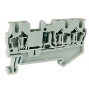 Клемма с диодом UJ5-2.5/1X2DE, Клемма с диодом, 3 точки подключения, тип фиксации провода: пружинный, номинальное сечение: 2,5 мм кв., 1A, 500V, ширина: 5,2 мм, цвет: серый, тип монтажа: DIN35, стандарт GB/T14048.1,