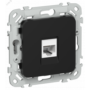 FLITE Розетка компьютерная RJ45 категория 5Е UTP РК5е-1-0-ФлЧ черный IEK FI-K12-1-K02