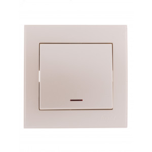 Выключатель RAIN с подсветкой жемчужно-белый перламутр 703-3030-111