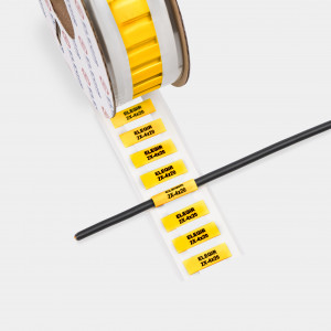 Маркер плоский MFSS-2X-4-20/1-Y желтый (уп. 900 шт.), 21504211, Маркер термоусадочный, для маркировки и изоляции проводов и кабелей, длина 20 мм, диаметр провода: 4 - 2 мм, цвет желтый, для принтера: RT200, RT230, в упаковке 900 маркеров