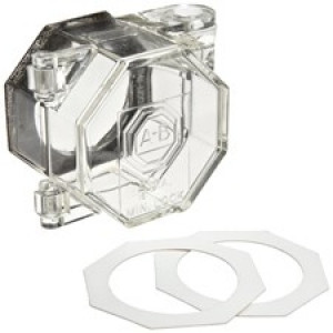 gws104602, Блокиратор кнопки пуска NEMA, поликарбонат, диаметр отверстия для кнопки – 30.3 мм, 36х40 мм, цвет – прозрачный, 1шт/упак