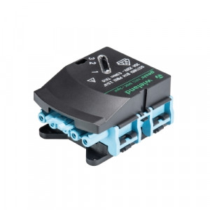 Модуль GST18I5I B1H F7V PB02, Модуль отвода питания для плоского кабеля серия gesis NRG, с выбором фазы, 5 полюсов, подключение к модулю разъемом GST18i5, номинальное напряжение: 250V, номинальный ток: 20A, цвет: синий