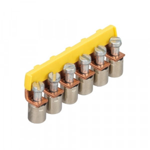 Соединительная перемычка IVB WK 6 - 6, Соединительная перемычка, 6 полюсов, изолированная, винтовая, для клемм: WK 6/U цвет: желтый