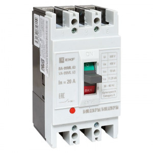 Автоматический выключатель ВА-99МL 63/ 20А 3P 15кА EKF Basic mccb99-63-20mi